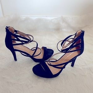 8.5M Report Black High Heeled Black Strappy Sandals
